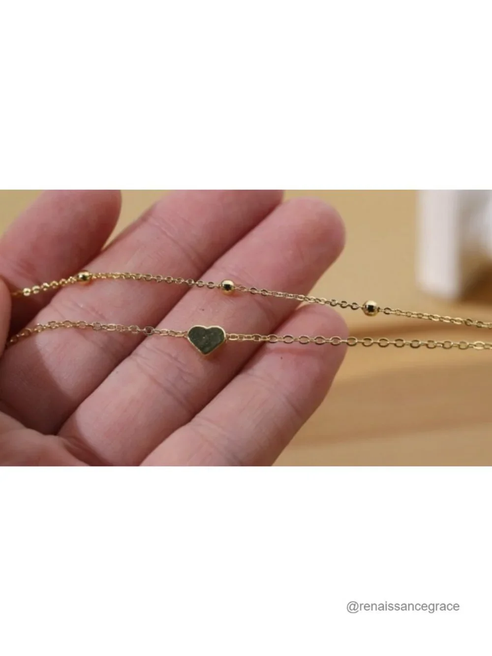 Layered Heart Necklace 925 Sterling Silver 18K Gold Plated Pendant